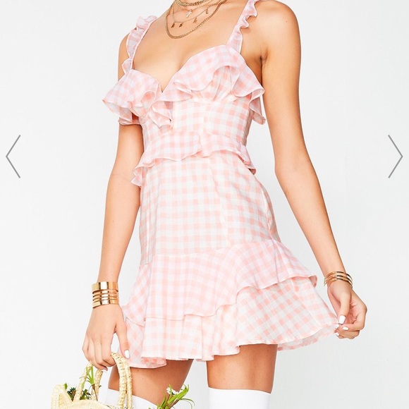 baby pink gingham dress